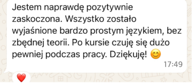 Opinia kursantki Dr Anna W.