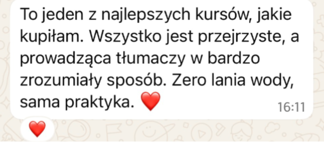 Opinia kursantki Weronika S.